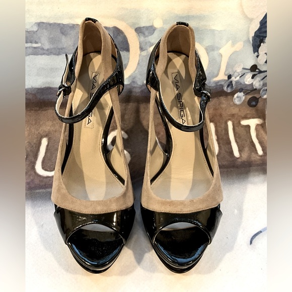 Via Spiga Suede & Patent Leather Heels - Picture 5 of 16